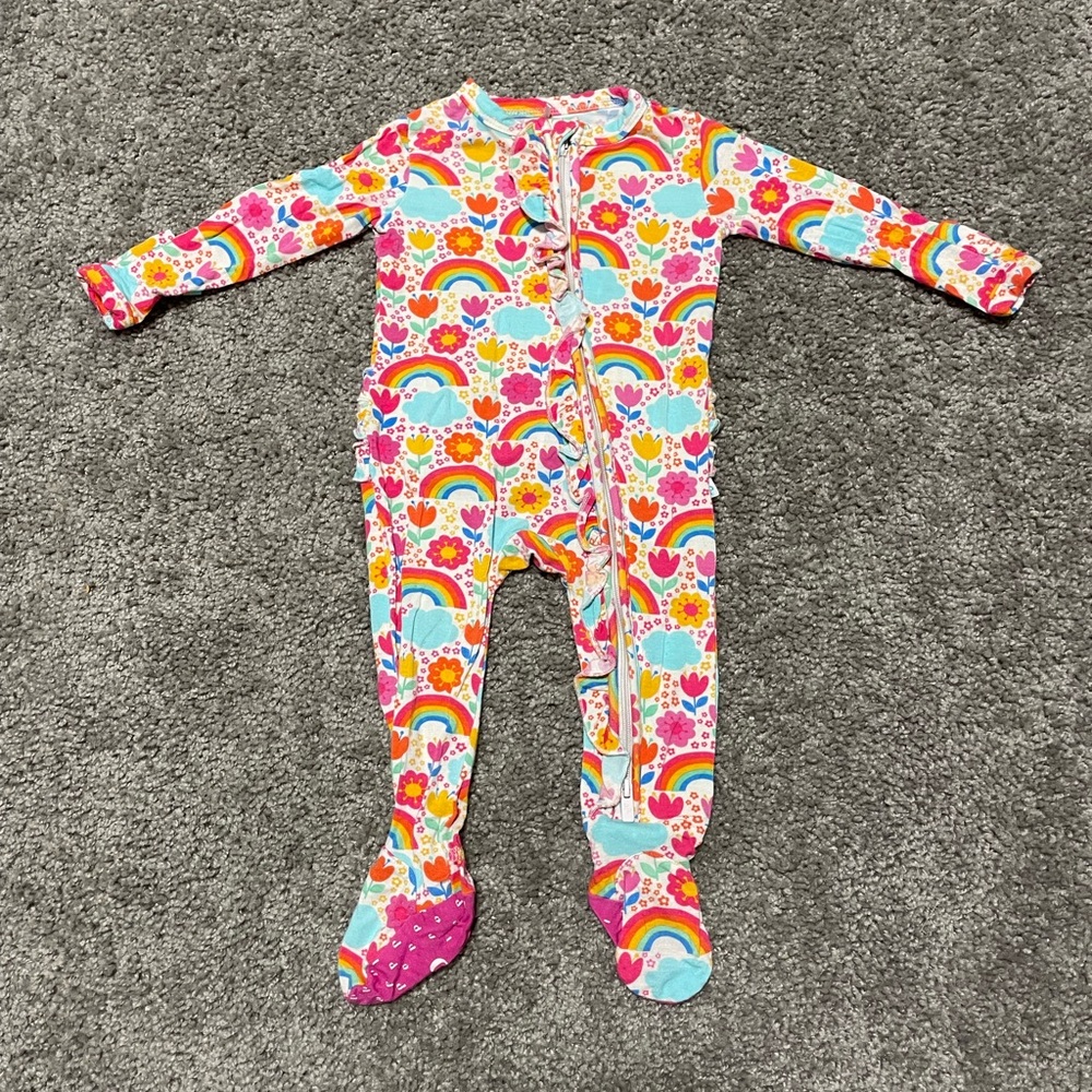Ruffled footie pajama